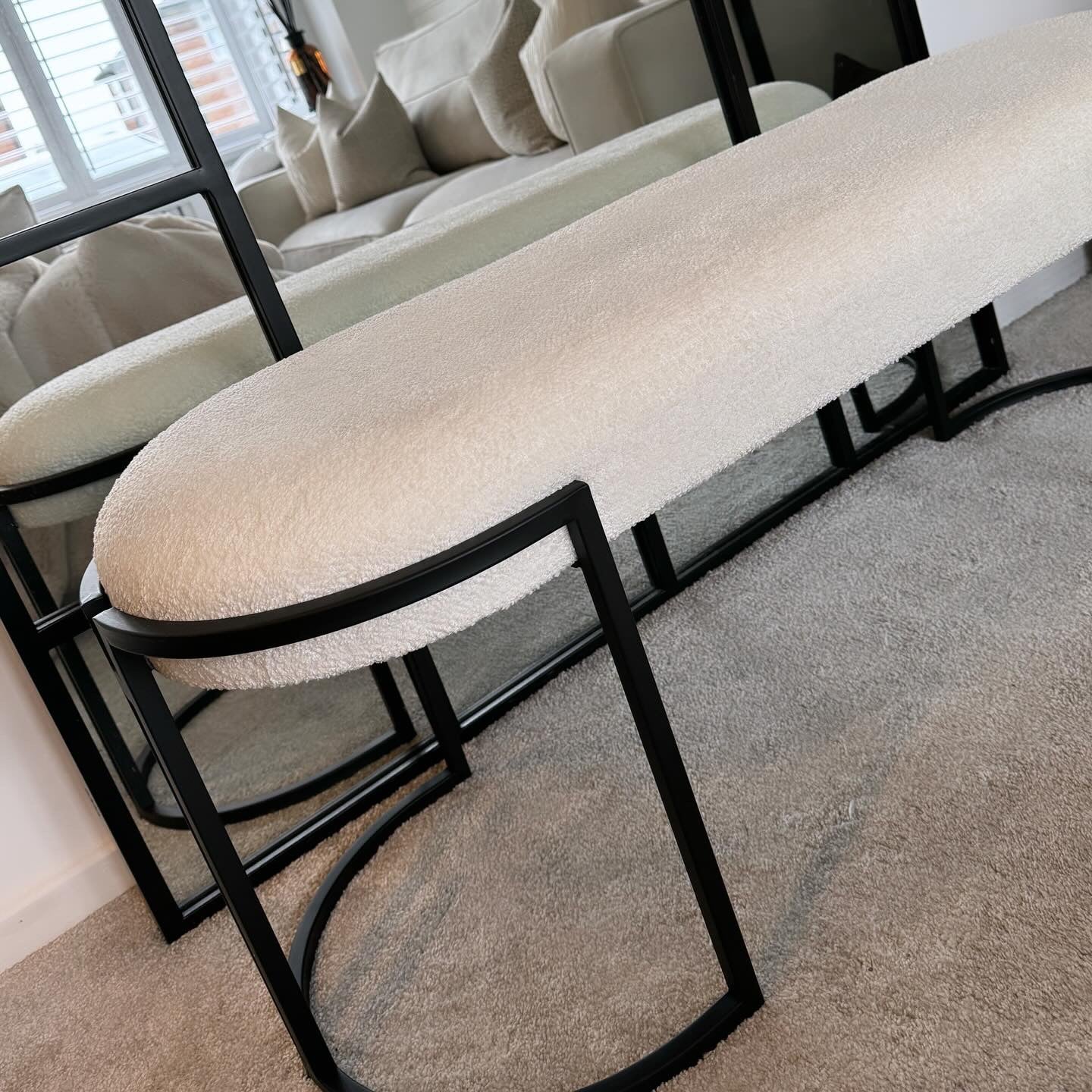 Esme White Boucle Bench - PRE ORDER