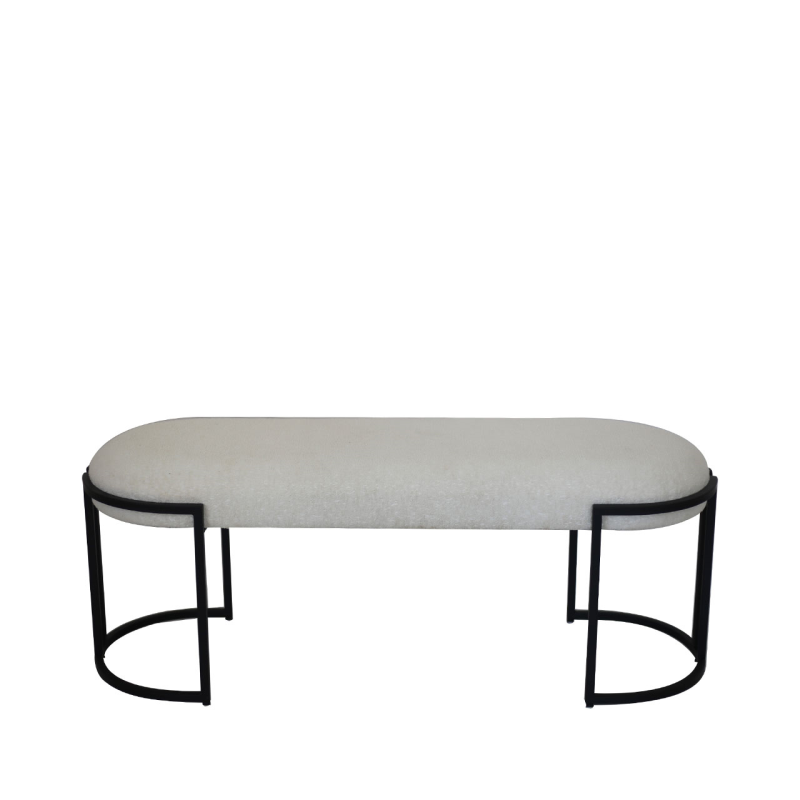 Esme White Boucle Bench - PRE ORDER