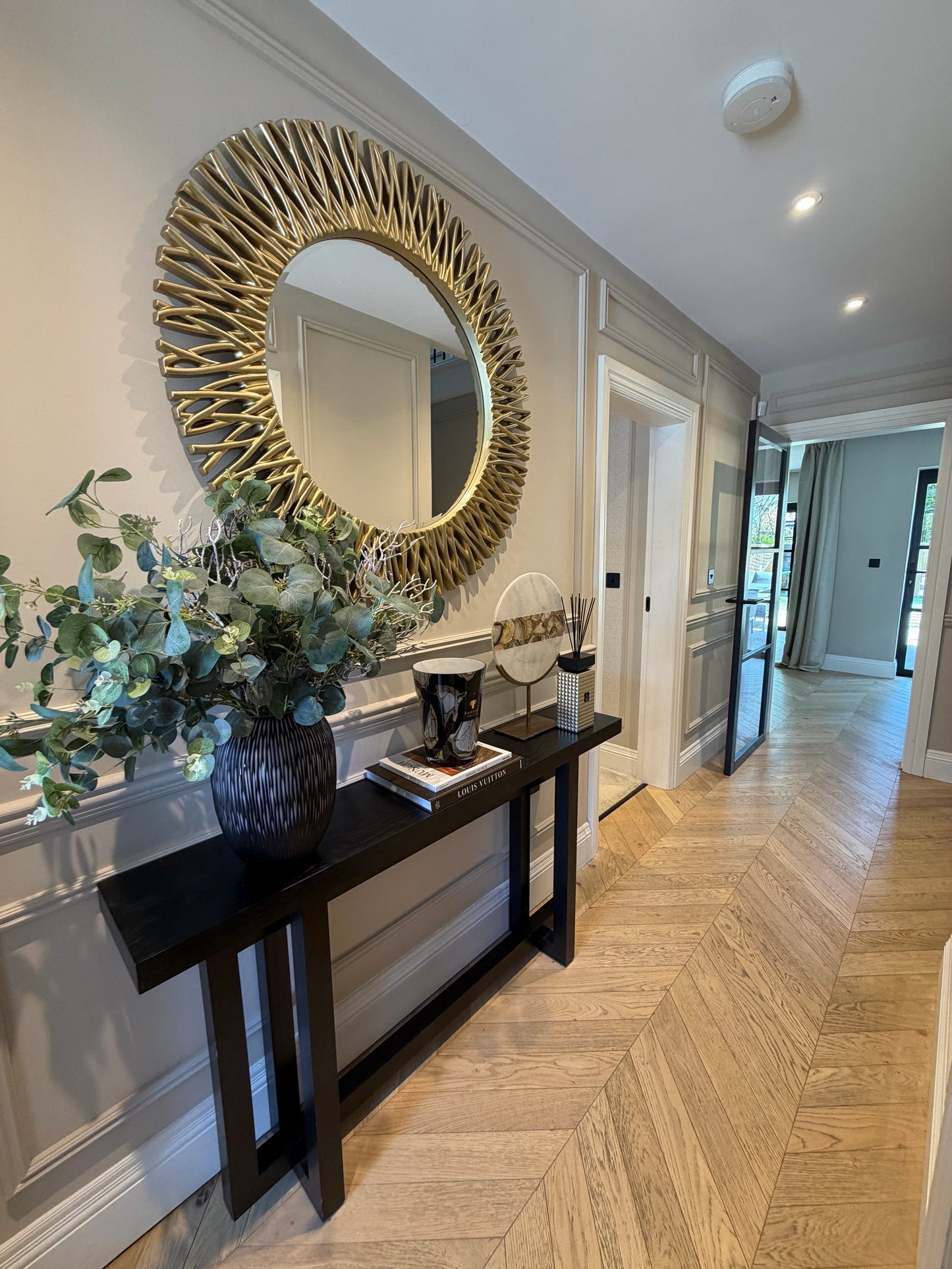 Nova Champagne Round Mirror
