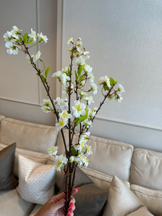 White Cherry Blossom Spray Stems