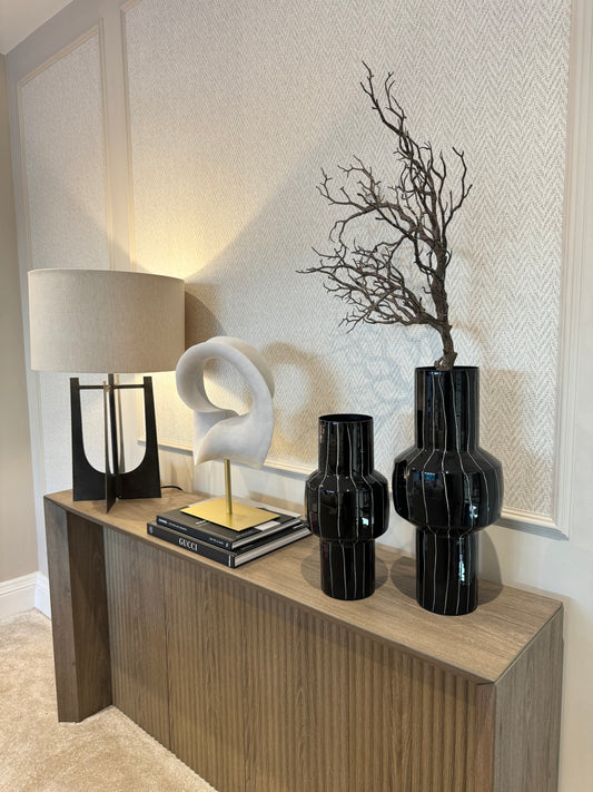 Senuma Shiny Black+White Vase
