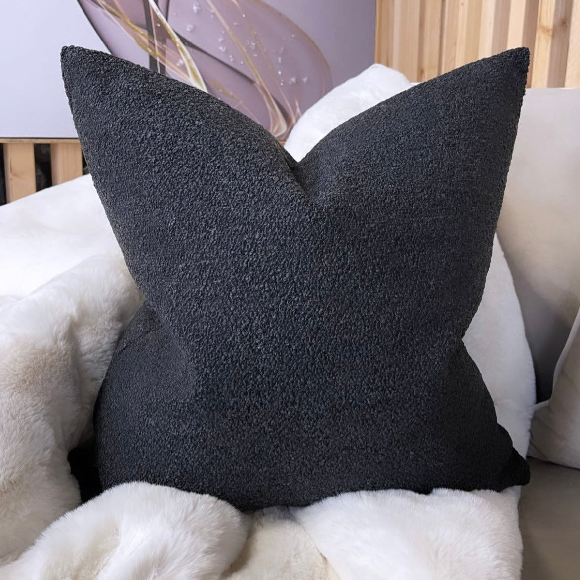 Cephalonia Black Boucle 20" Cushion