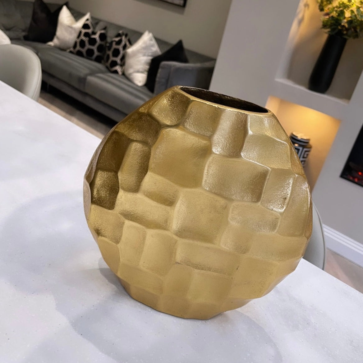 Anouska Gold Round 26cm Vase - PRE ORDER