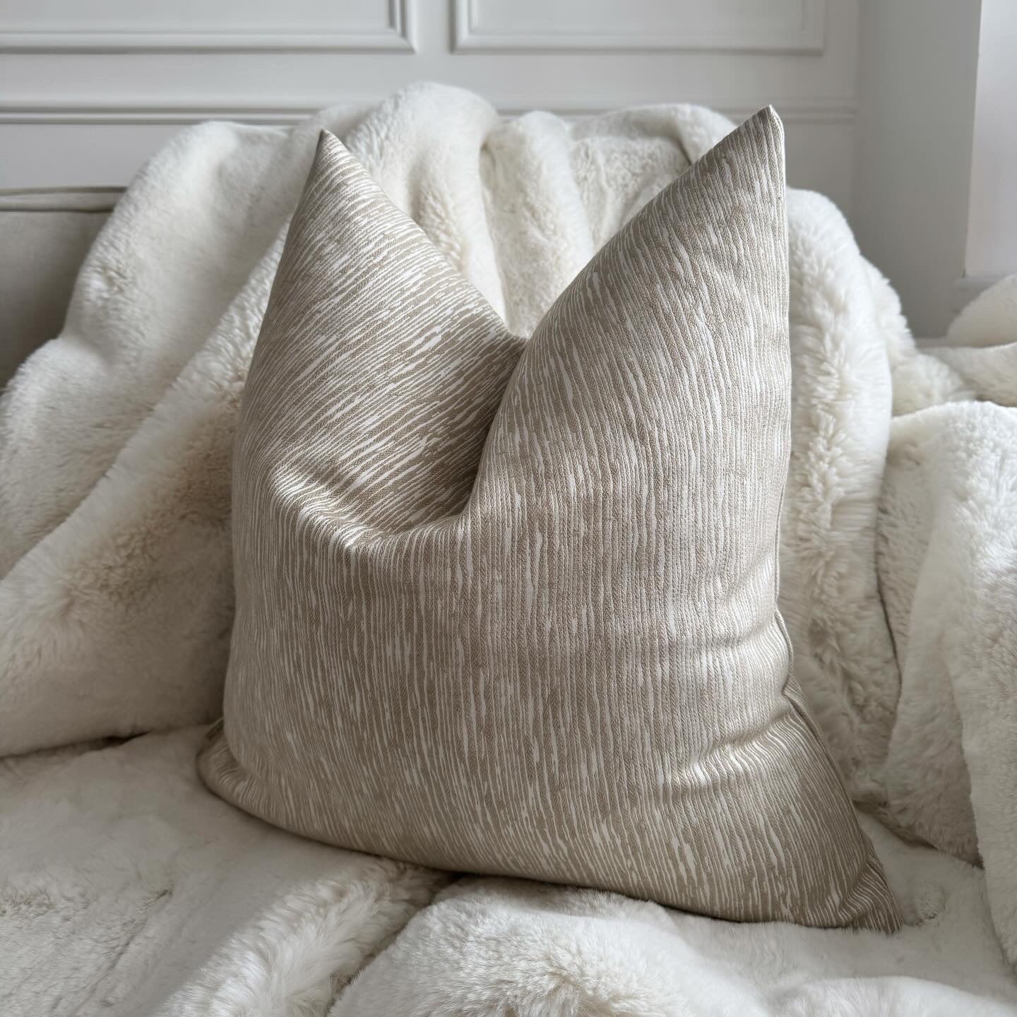 Adelaide Beige Textured 20" Cushion