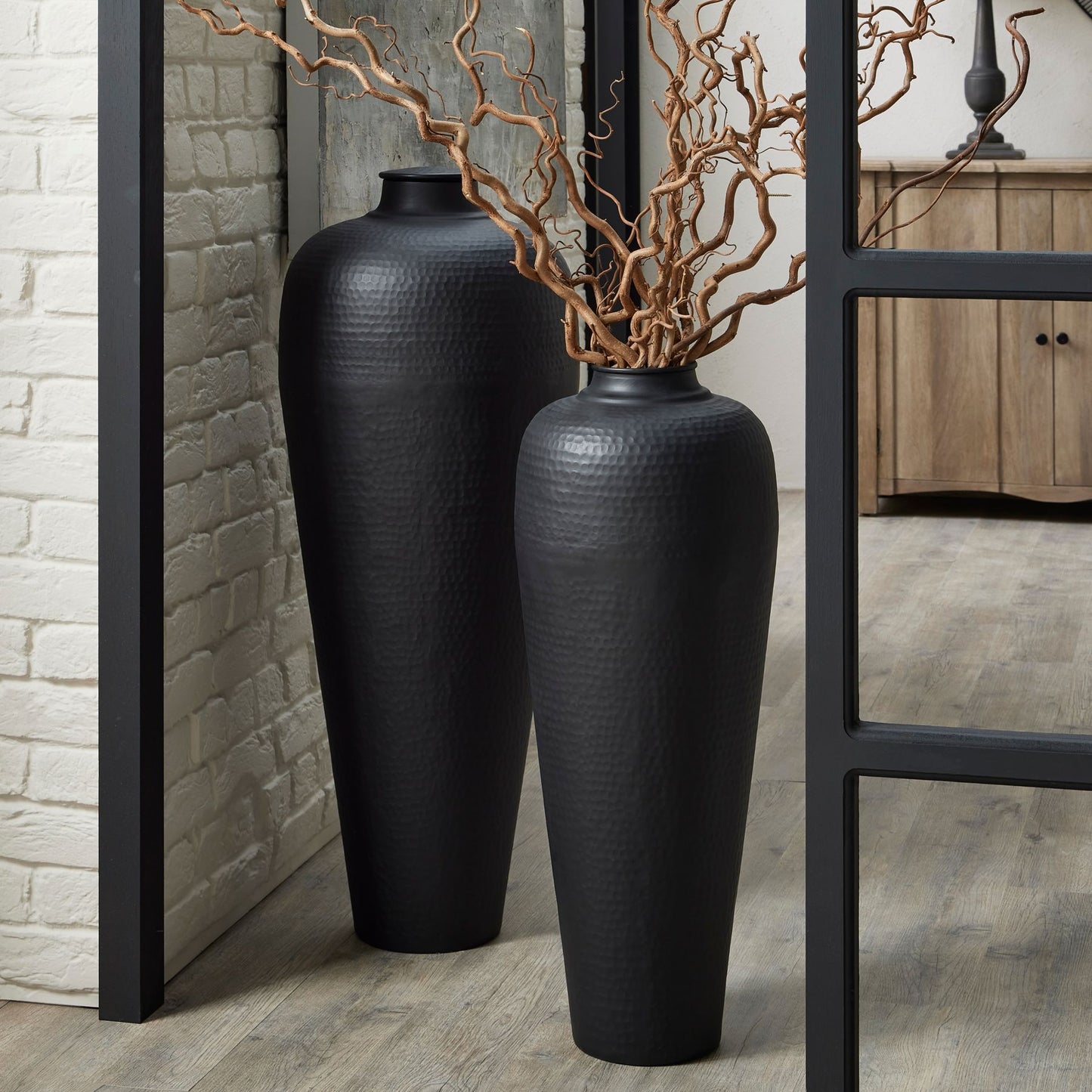 Felix Matte Black Large Hammered Vase