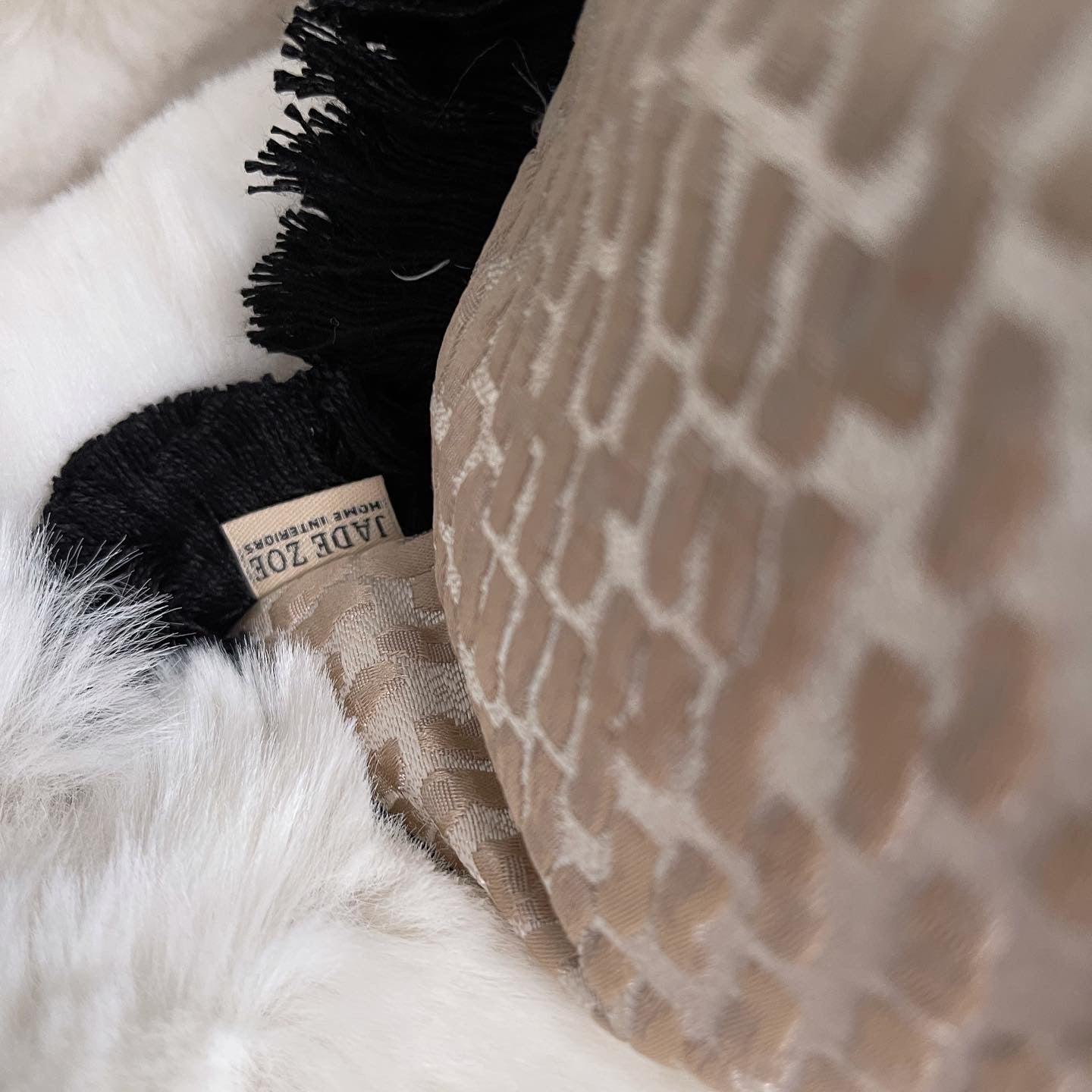 Bijou Black Fringed 20" Cushion