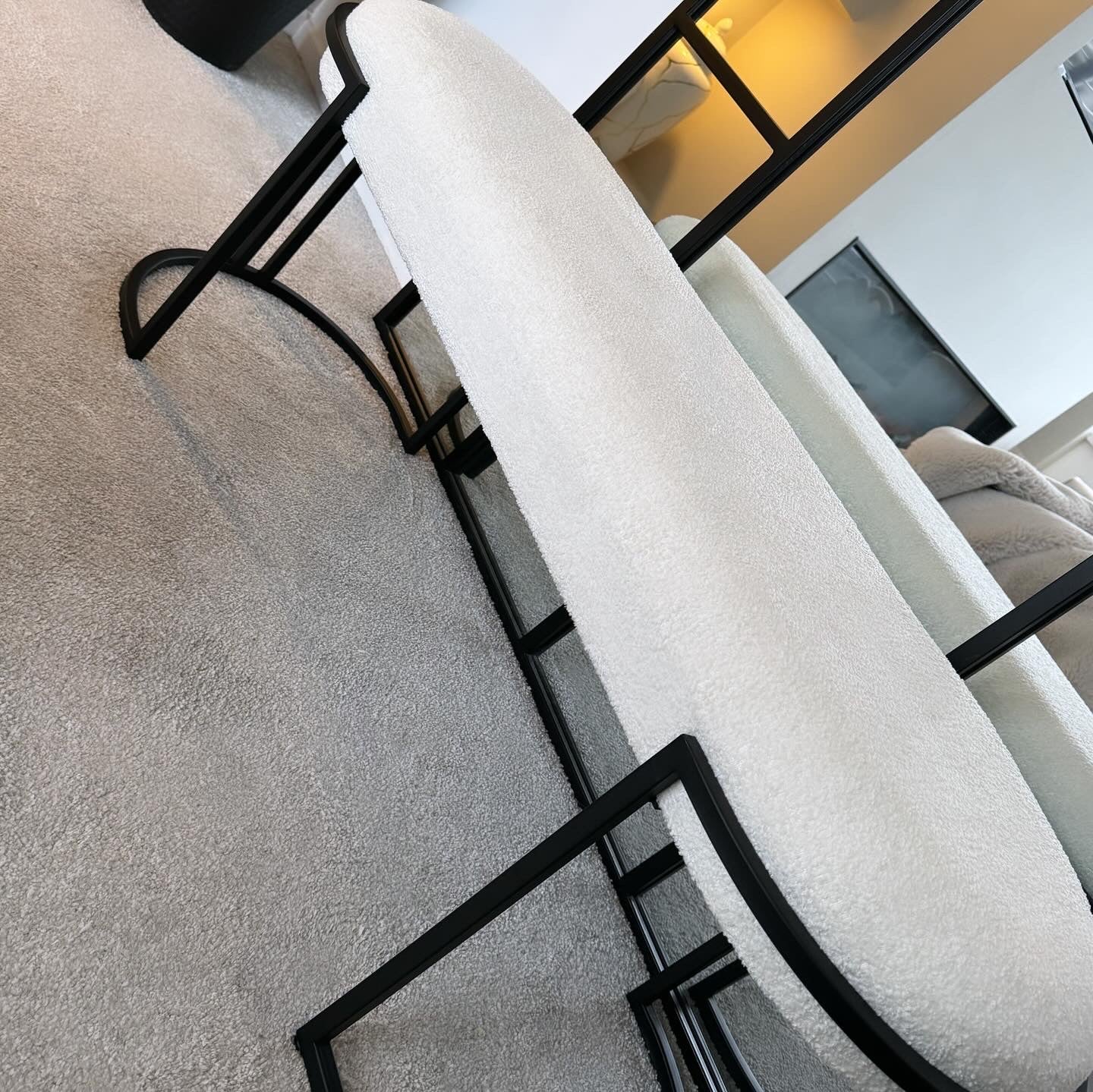 Esme White Boucle Bench - PRE ORDER