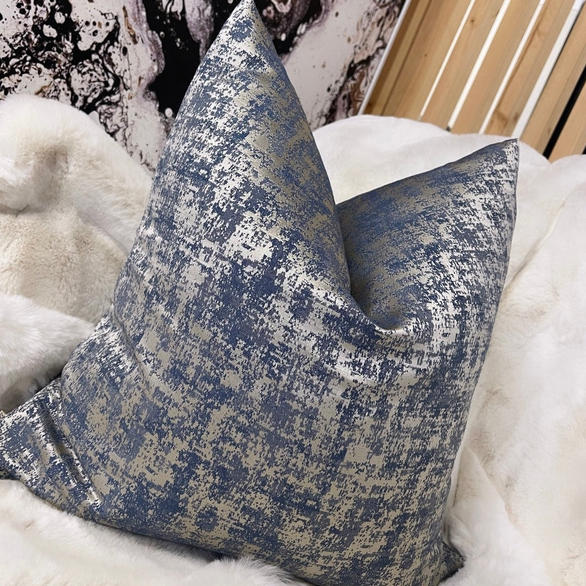 Luca Navy and Gold 20" Cushion