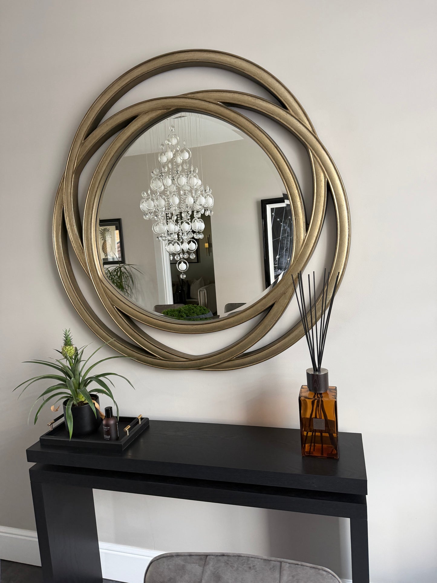 Lave Gold Round Mirror
