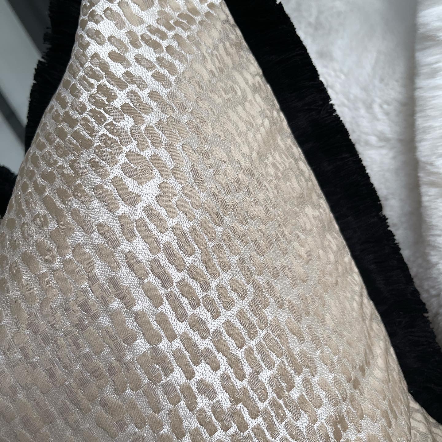 Bijou Black Fringed 20" Cushion
