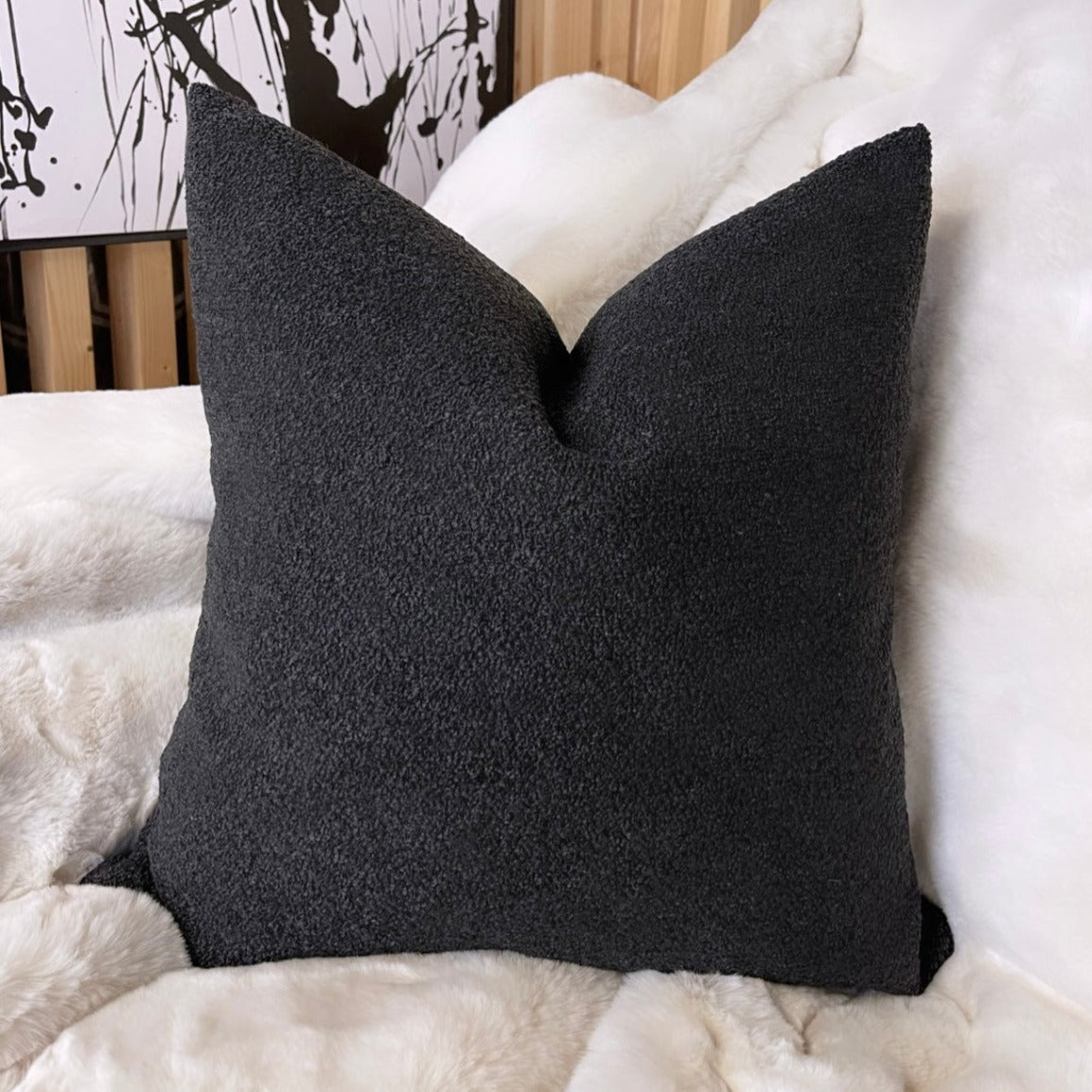 Cephalonia Black Boucle 20" Cushion