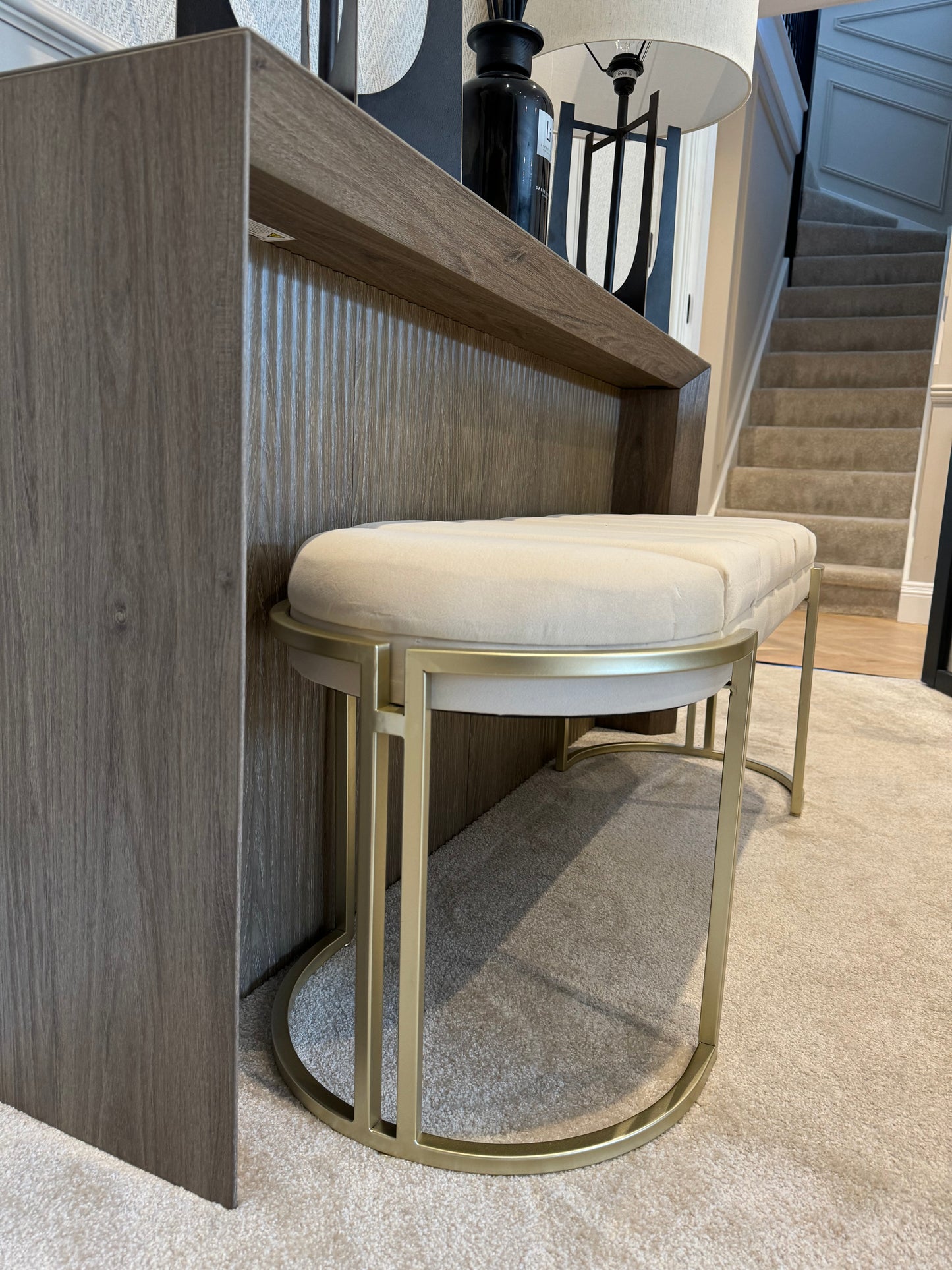 Esme Cream Tufted Bench