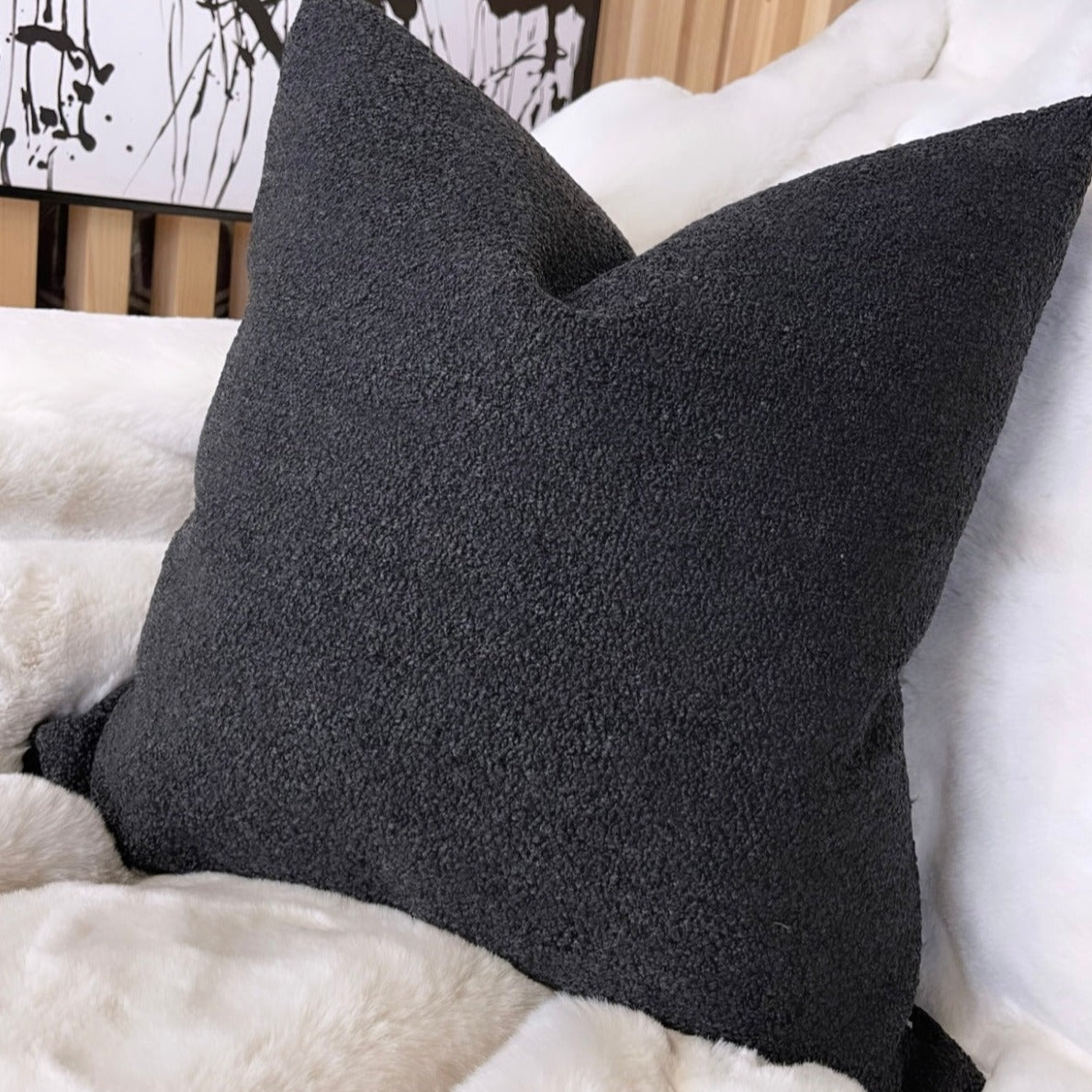 Cephalonia Black Boucle 20" Cushion