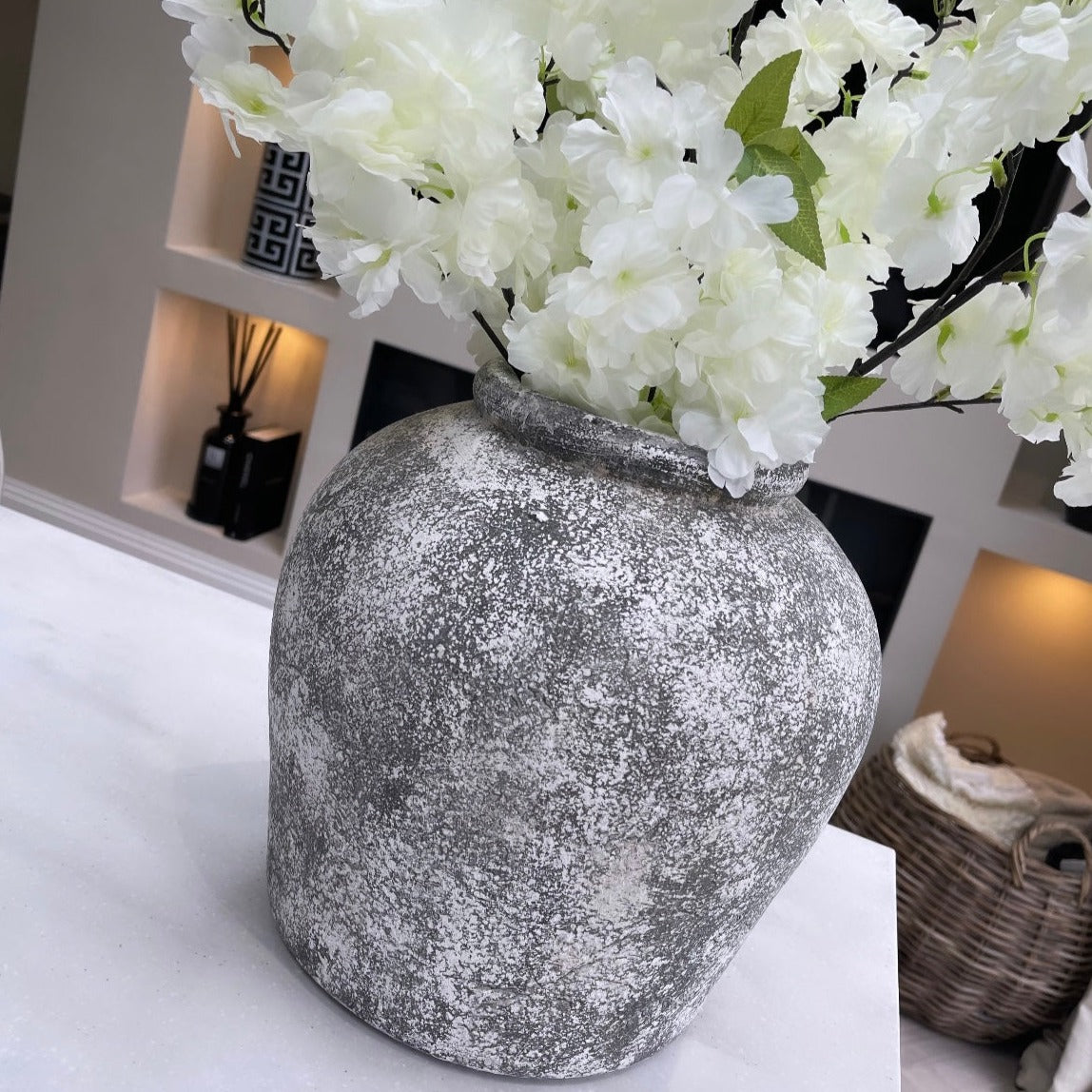 Carnac Aged Stone Ceramic Vase