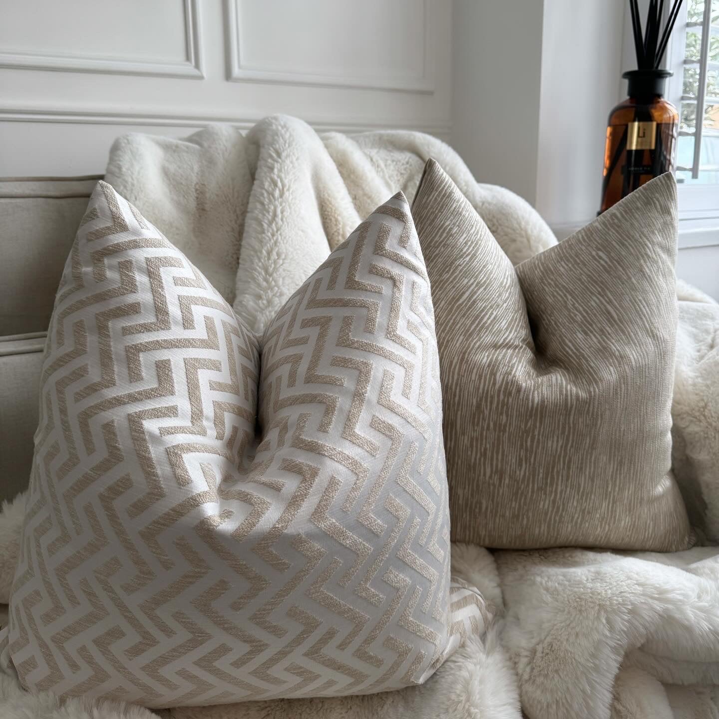 Adelaide Beige Textured 20" Cushion
