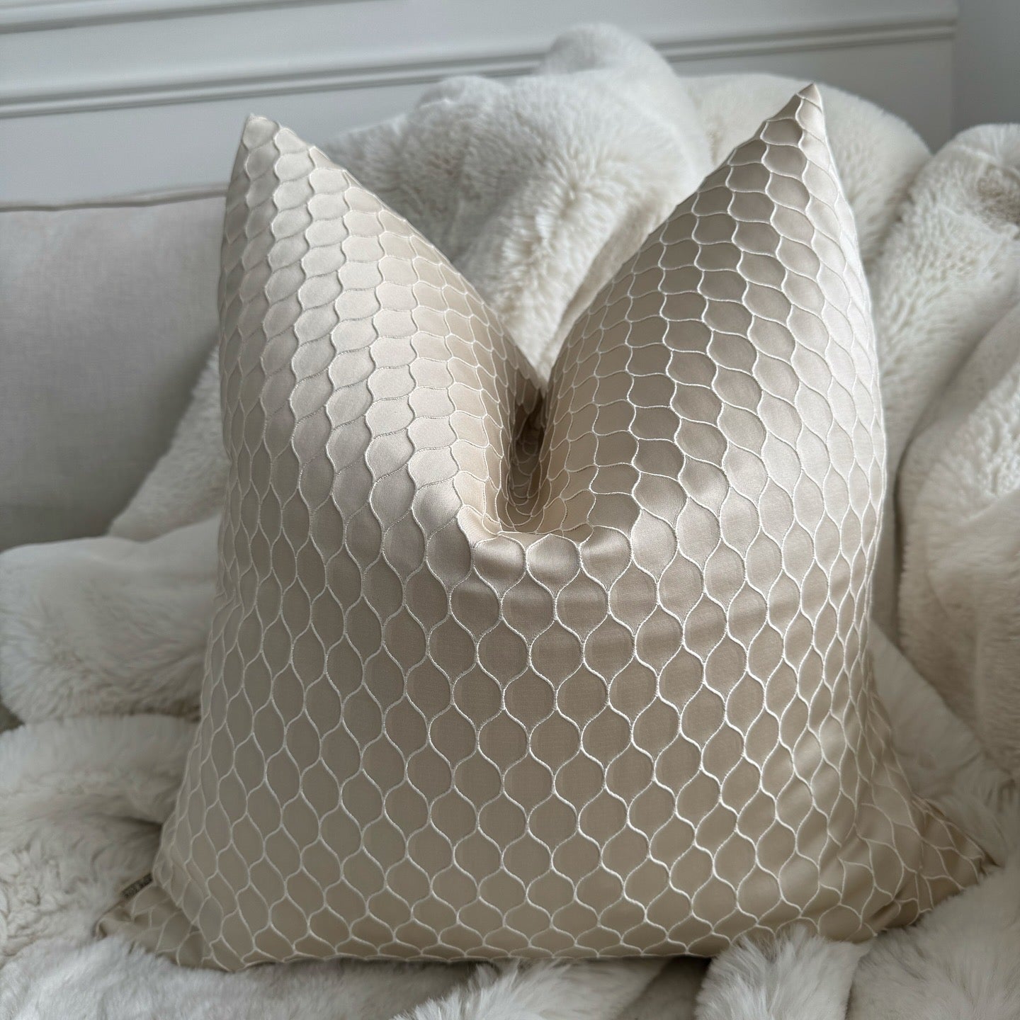 Cinder Champagne Textured 22” Cushion