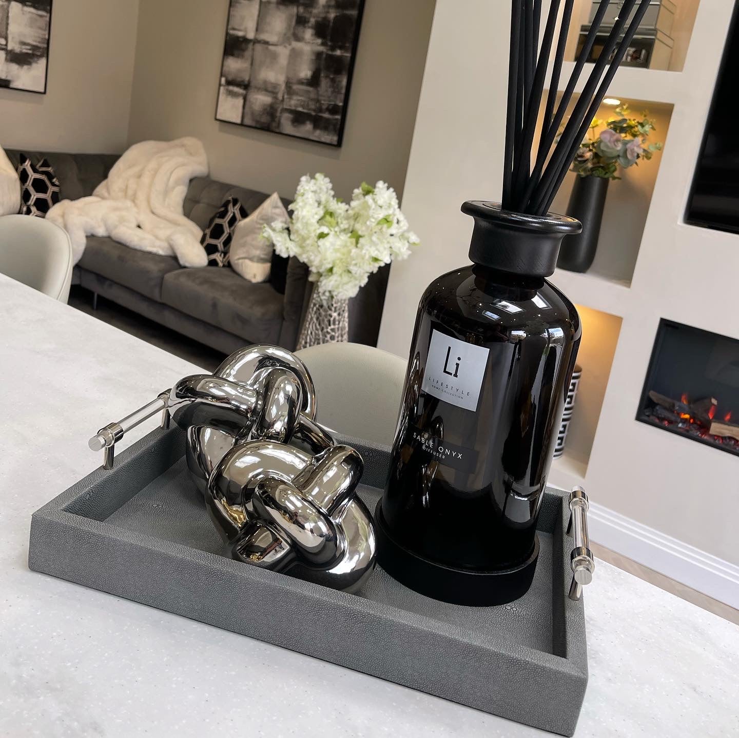 Silver Knot Ceramic Large Sculpture
