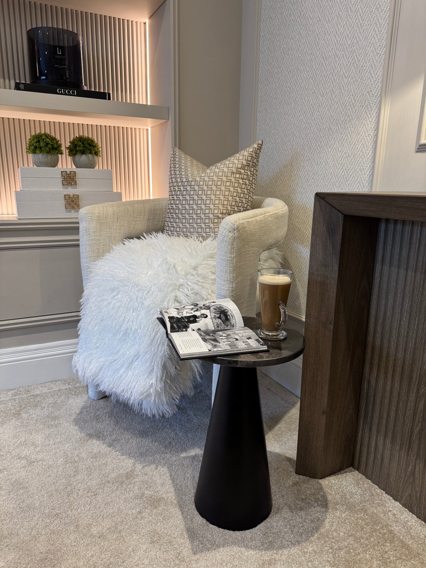 Cher Black & Mocha Side Table