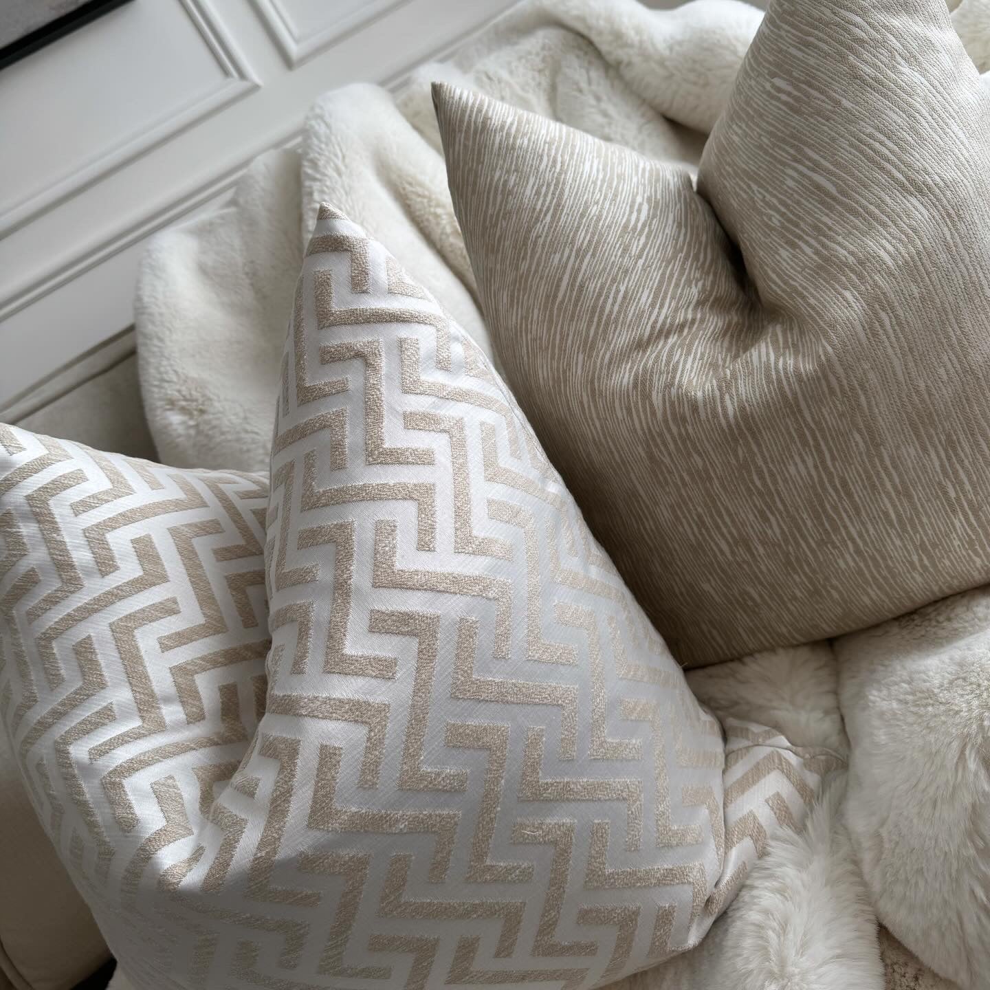 Adelaide Beige Textured 20" Cushion