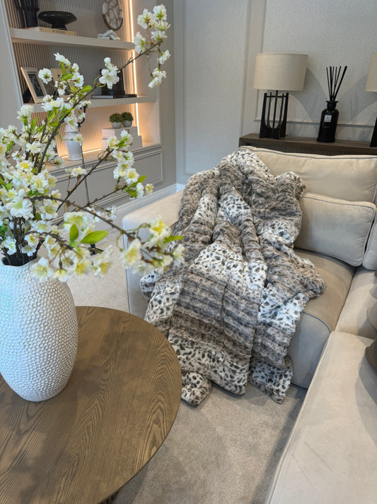 Clapham Natural Faux Fur Throw