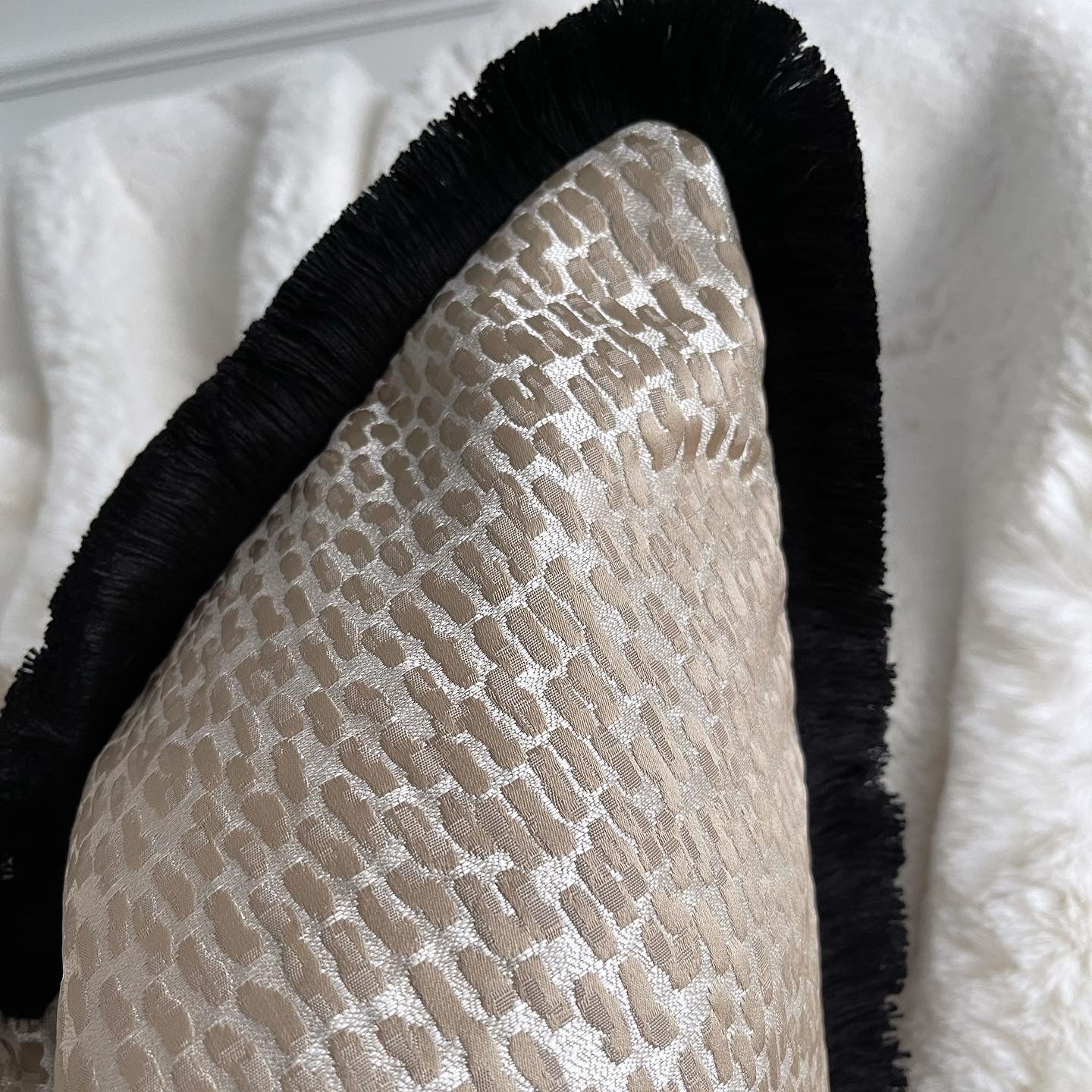Bijou Black Fringed 20" Cushion