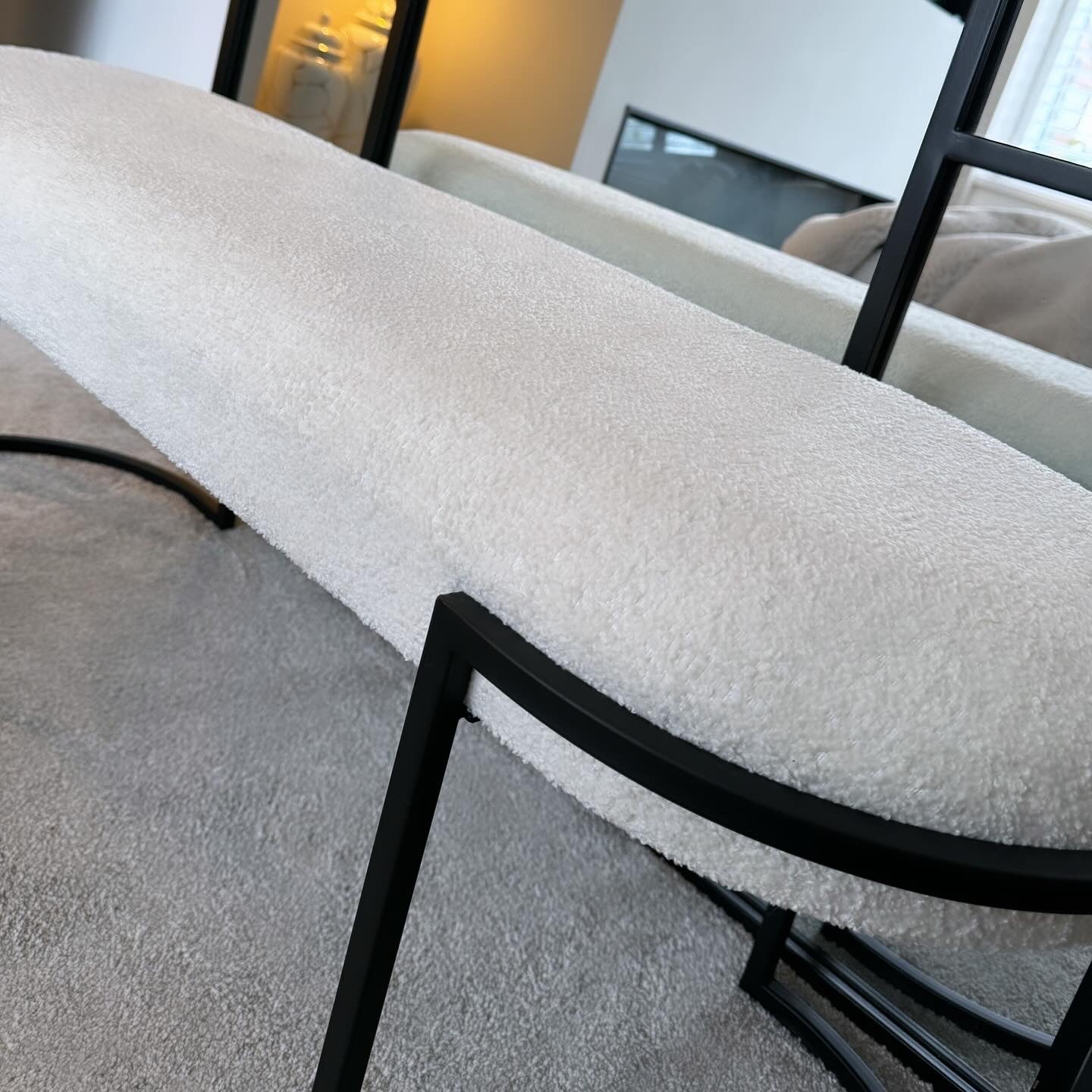 Esme White Boucle Bench - PRE ORDER