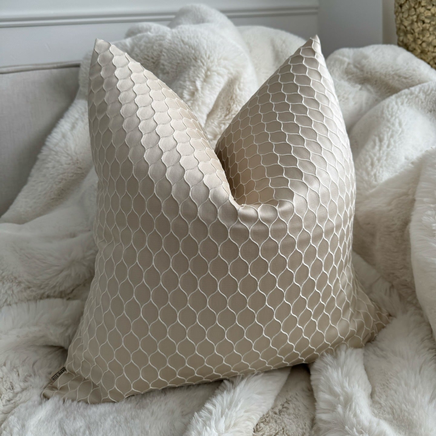 Cinder Champagne Textured 22” Cushion