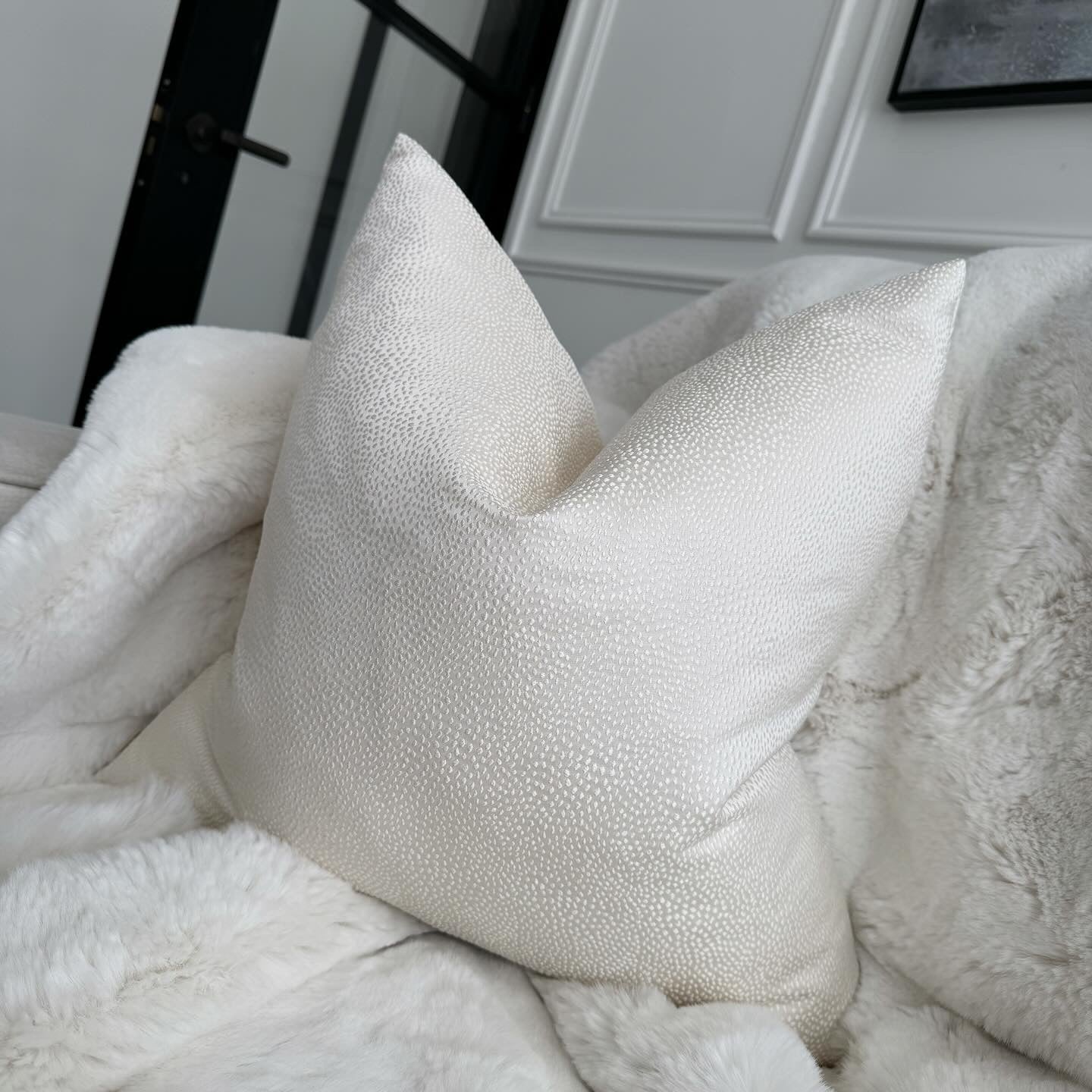 Jove Ivory/White Textured 22” Cushion