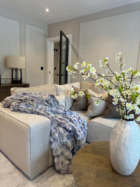 Highgate Silver Faux Fur Throw