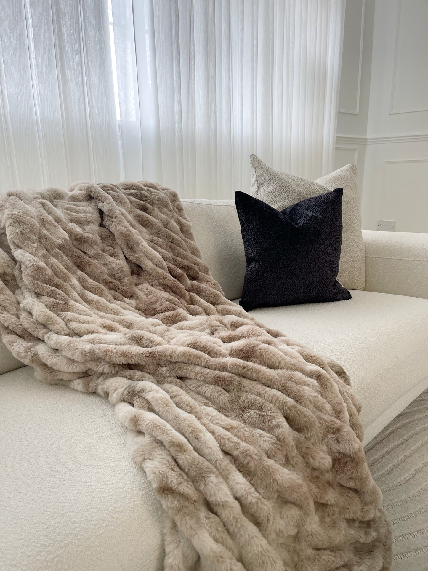 Black Bingham Velvet Dot Cushion 16"