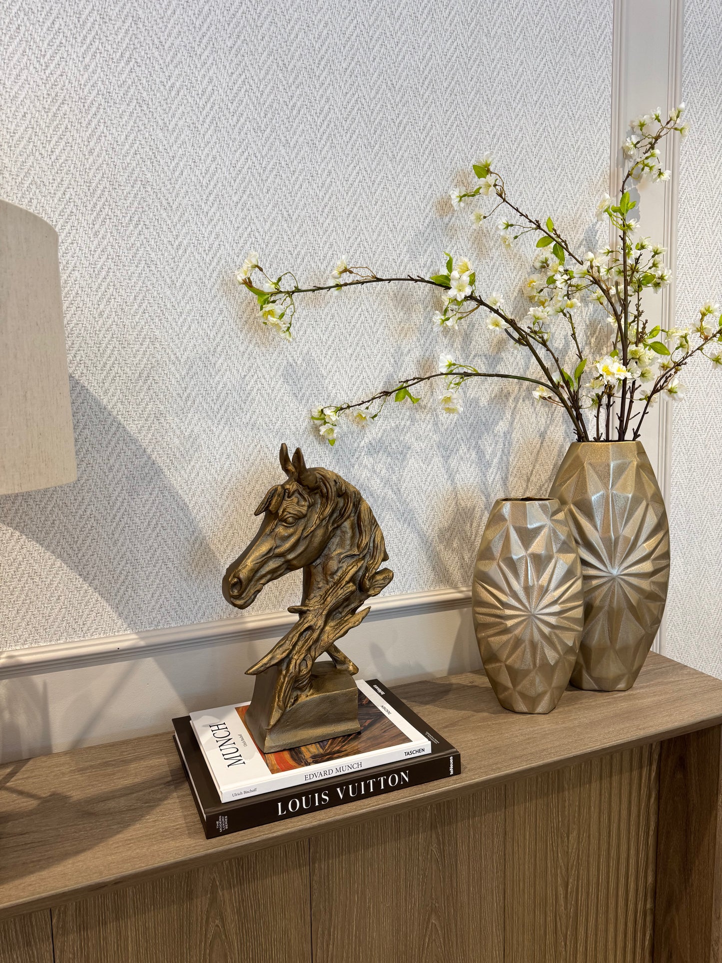 Horse Head Sculpture Antique Gold