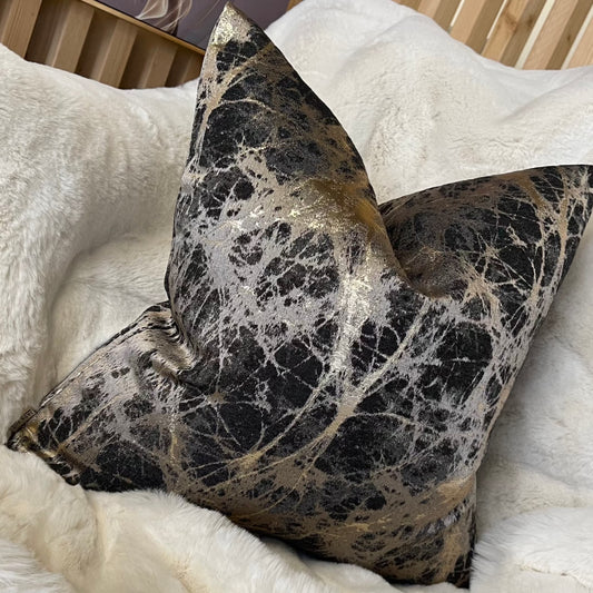 Galaxy Black and Gold Sheen 18” Cushion