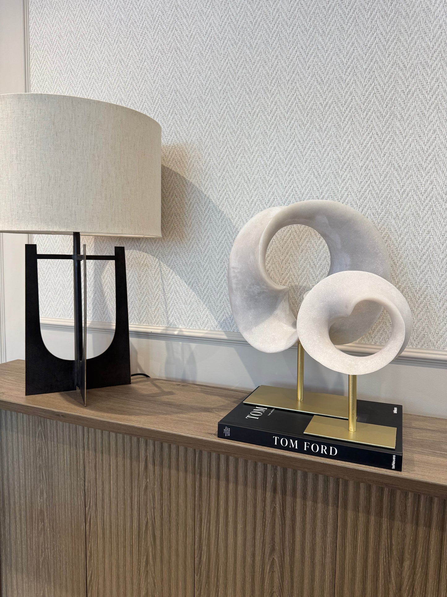 Tuzla Cream Ornament on Antique Bronze Base