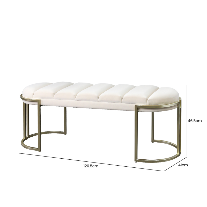 Esme Cream Tufted Bench