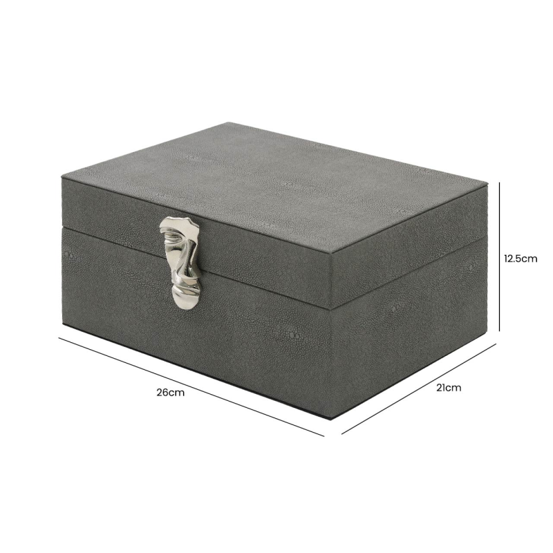 Grey Faux Litchi Leather Boxes
