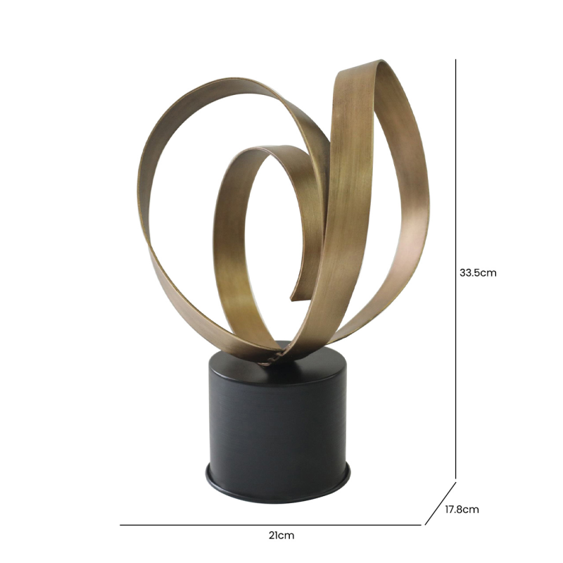 Avantis 33.5cm Antique Gold Abstract Sculpture