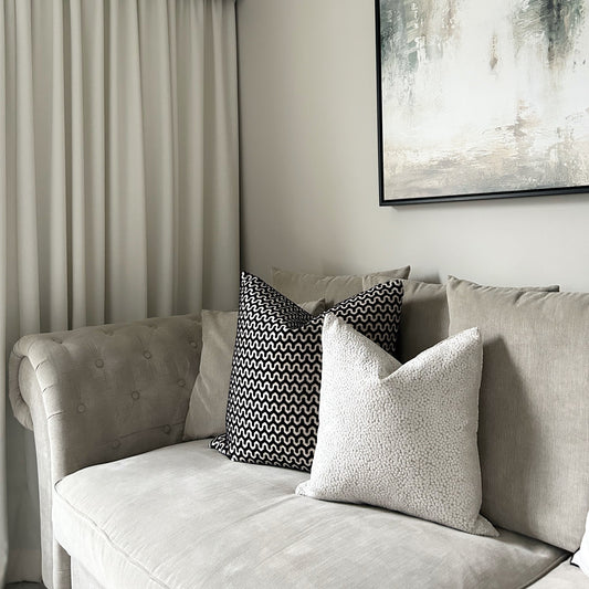 Cream Bingham Velvet Dot Cushion 16"