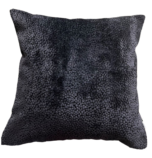 Black Bingham Velvet Dot Cushion 16"