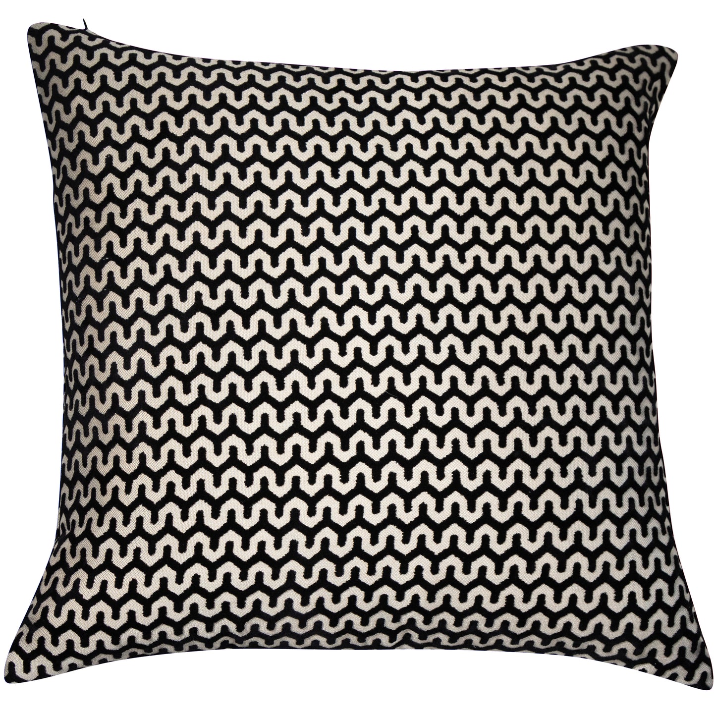 Black Wave Cut Velvet Cushion 22"