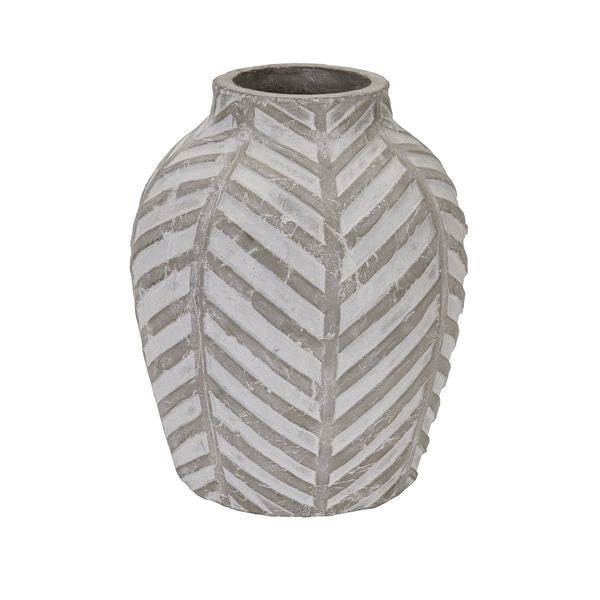 Lourdez Chevron Large Stone Vase