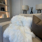 Tibet White Faux Fur Throw
