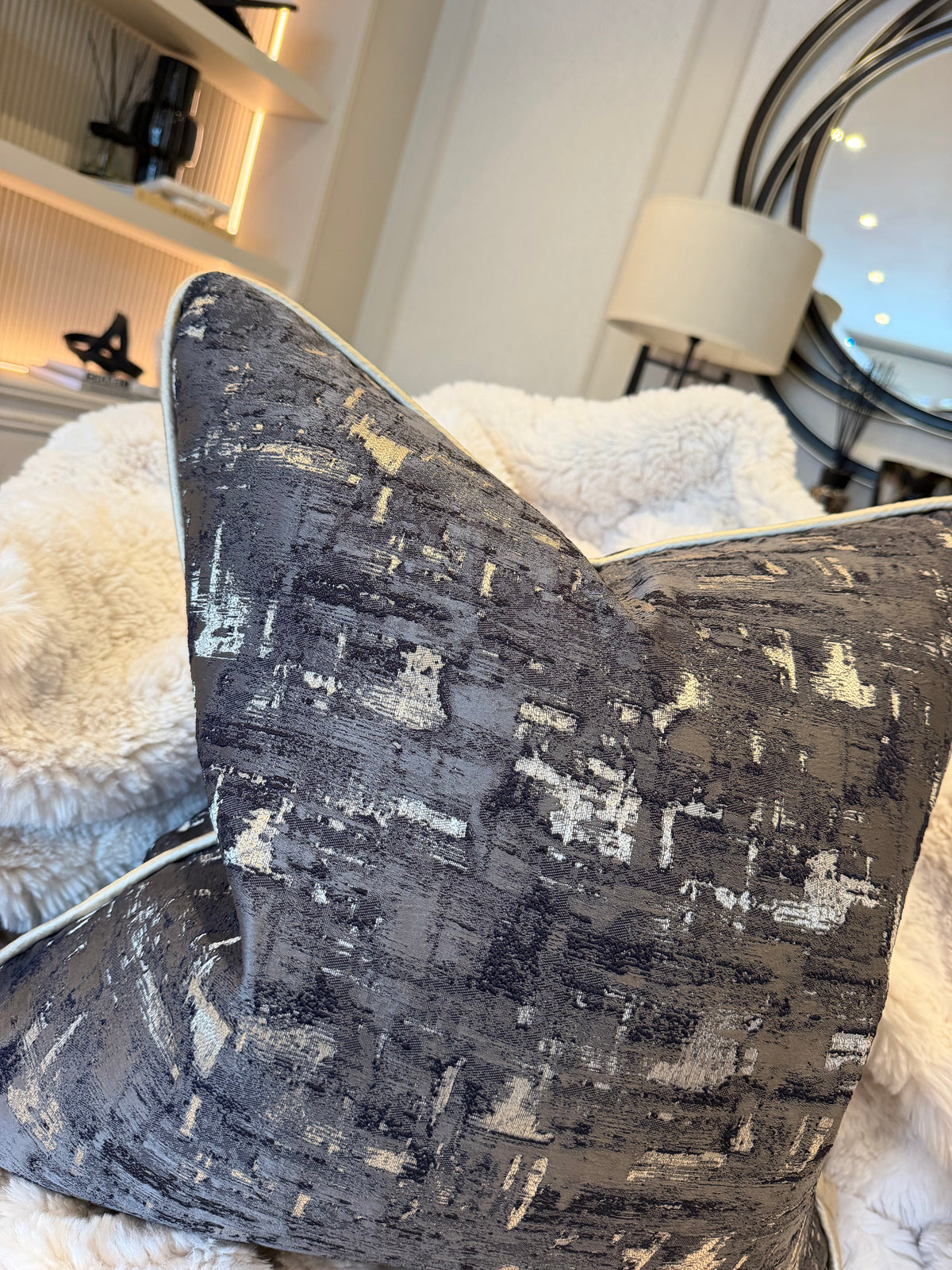 Noir Abstract Luxury Cushion