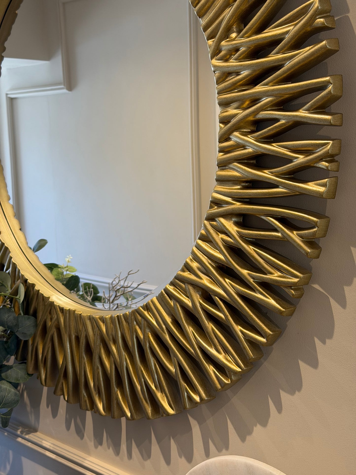 Nova Champagne Round Mirror