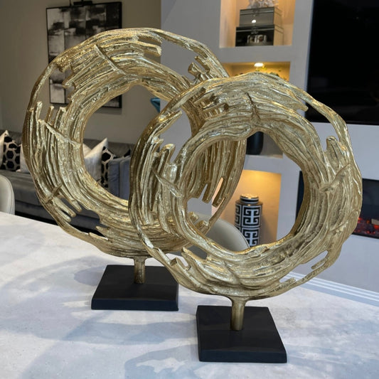 Marlo Gold Round 47cm Metal Sculpture
