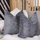 Grey Wave Cut Velvet Cushion 16"