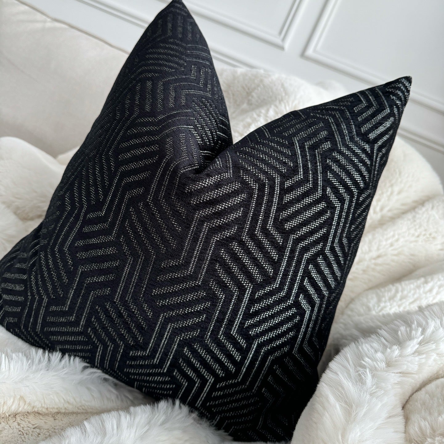 Raya Black Geo 20" Cushion