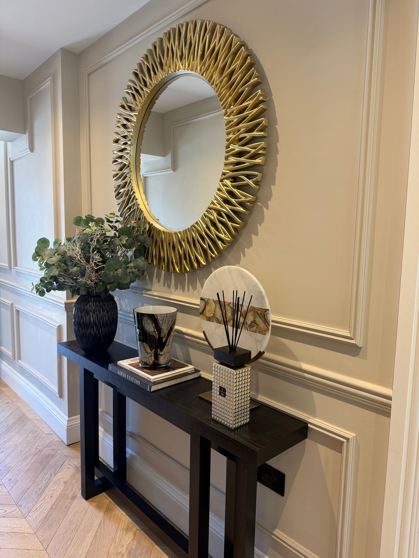 Nova Champagne Round Mirror