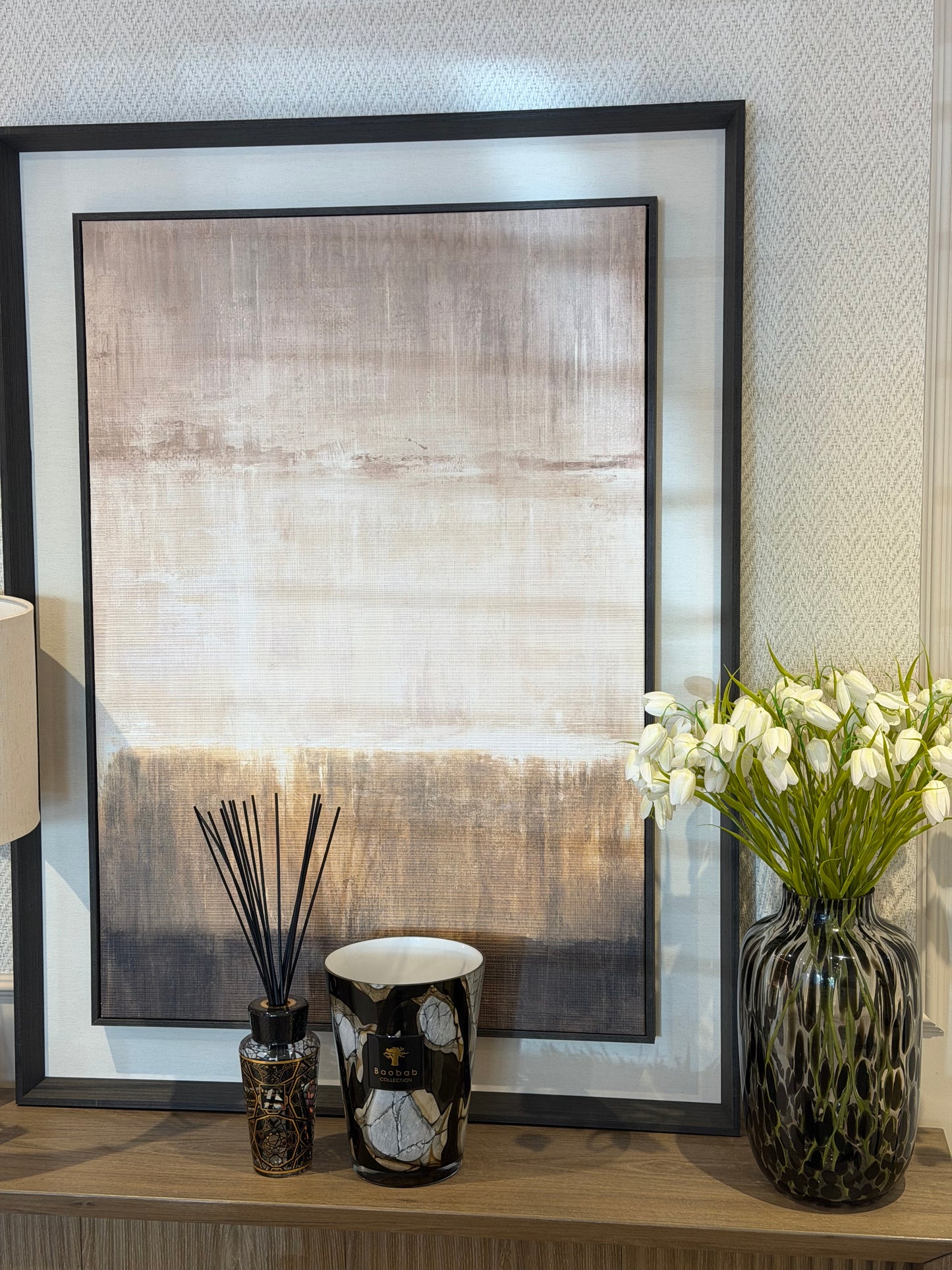 Whisper Horizon | Extra Large Abstract Linen Wall Art