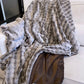 Taupe Waffle Luxury Faux Fur Throw