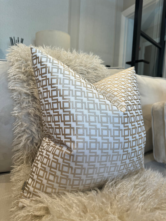 Vienna Geometric Taupe 20" Cushion